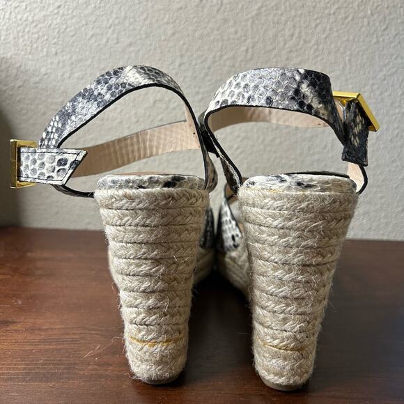 Ted Baker Shoes Platform Wedge Heels Espadrilles Embossed‎ Leather Size 41/US 8 - Picture 5 of 11